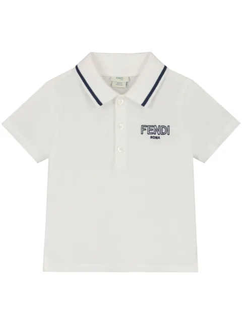 Fendi Kids polo à logo brodé