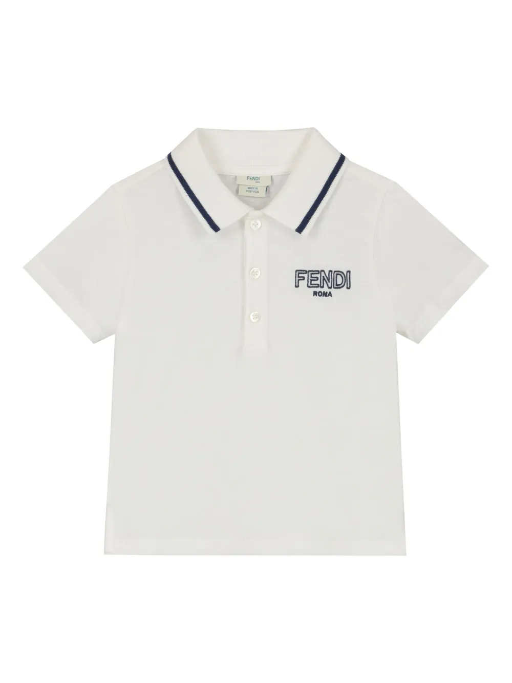 Fendi Kids Poloshirt met geborduurd logo Wit