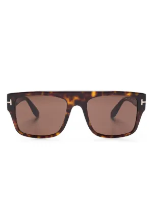 TOM FORD Eyewear トータスシェル スクエアサングラス | ブラウン
