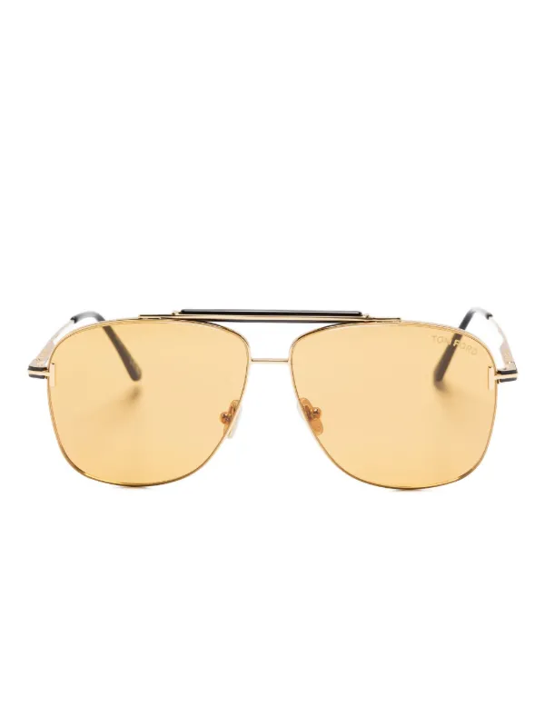 TOM FORD Eyewear Jaden Gold Metal Sunglasses Gold FARFETCH IN