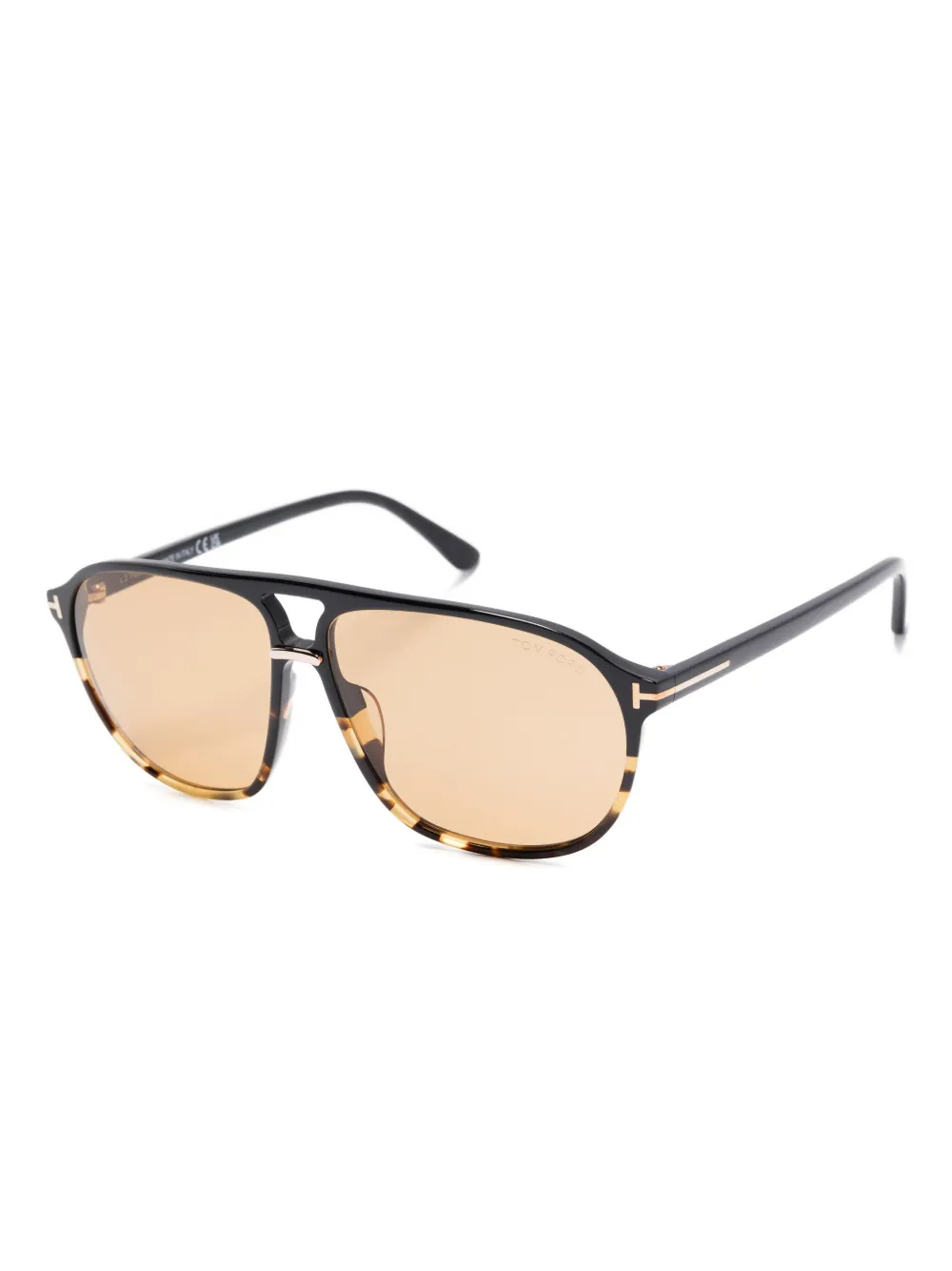 TOM FORD Eyewear Bruce zonnebril van acetaat met schilpadschild-design Zwart