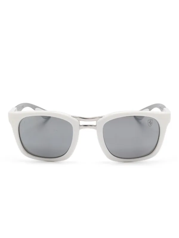 Ray-Ban スクエアフレーム サングラス | ホワイト | FARFETCH JP
