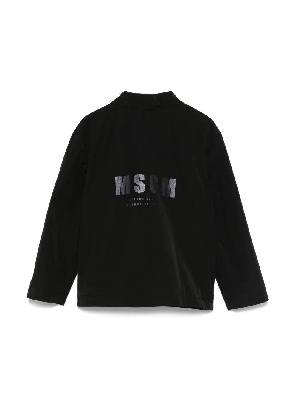 MSGM Kids Shirtjack met logoprint - Zwart