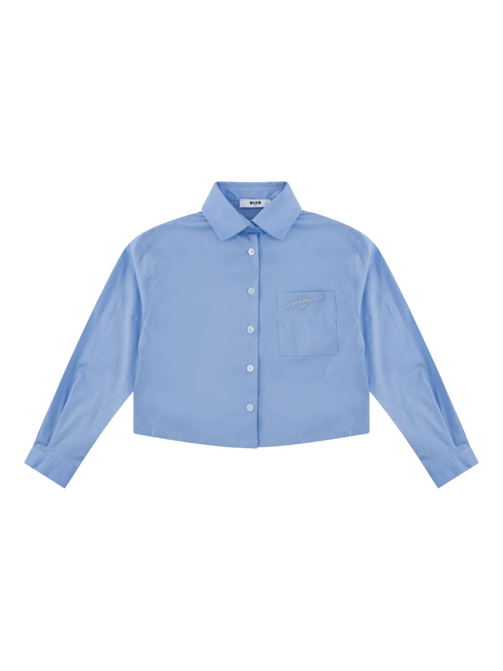 MSGM Kids camisa de popelina | azul | Image 1