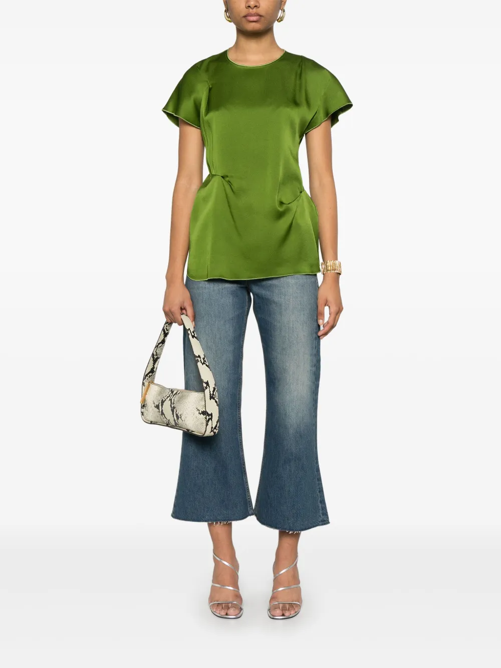 Victoria Beckham Tanktop met geplooid detail - Groen