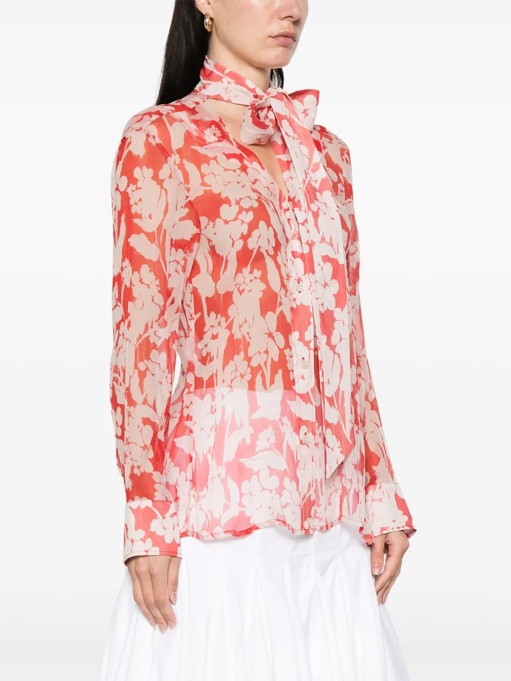 Victoria Beckham Chiffon blouse Rood