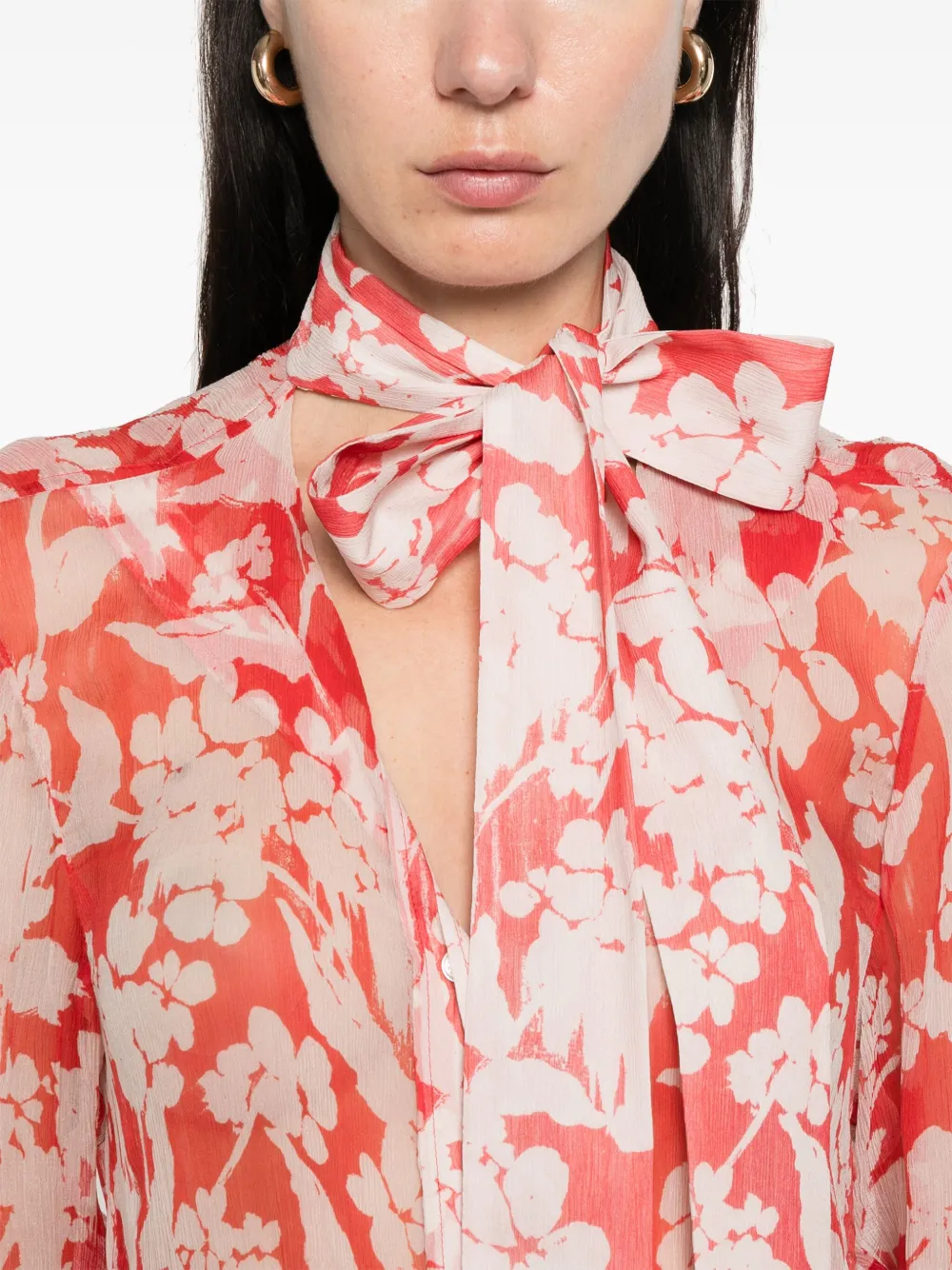Victoria Beckham Chiffon blouse Rood