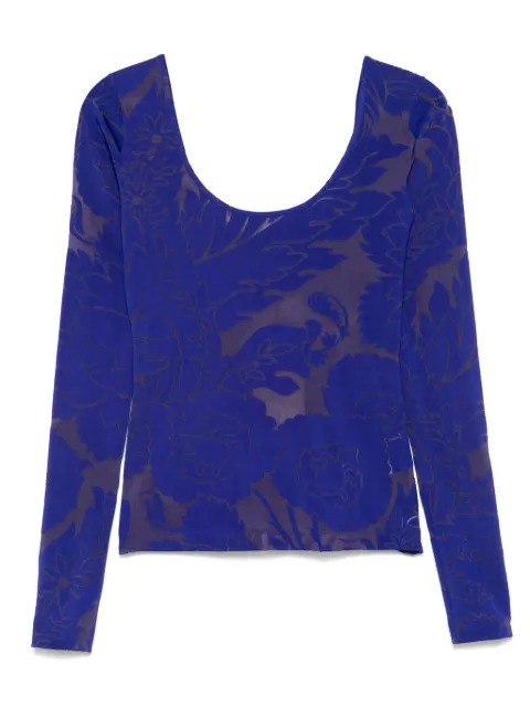ETRO camiseta con motivo floral en intarsia