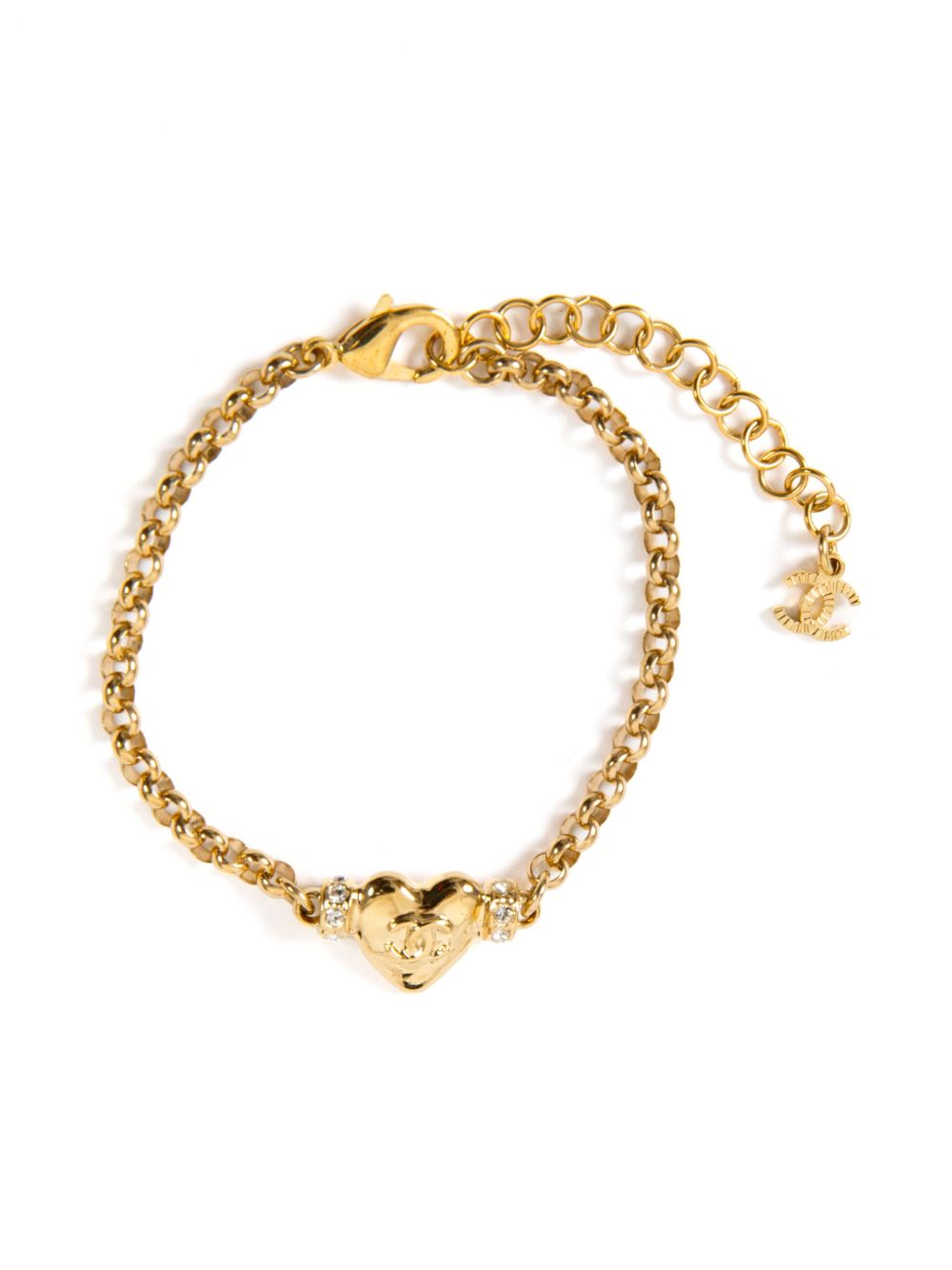 CHANEL Pre-Owned 2000s heart-motif bracelet - Goud