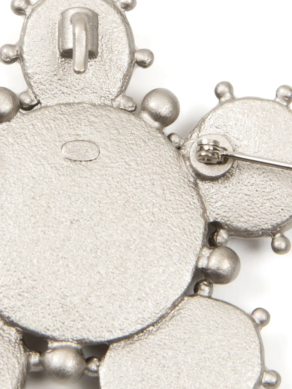 Pre-owned Chanel 2013 Cc Multi-stone Brooch In Silver