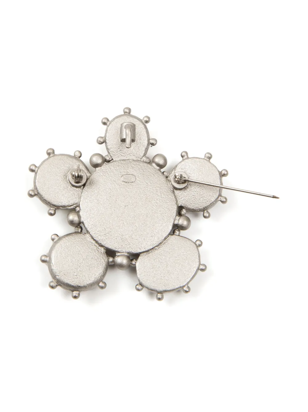 Pre-owned Chanel 2013 Cc Multi-stone Brooch In Silver