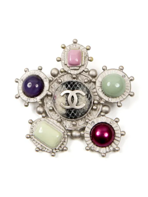 CHANEL Pre-Owned 2013 CC multi-stone brooch