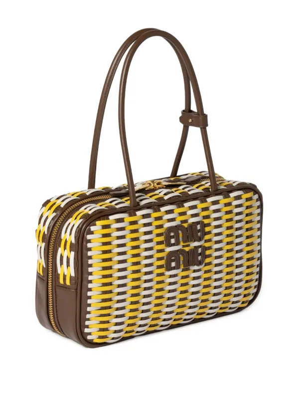 Miu Miu Beau Leather Tote Bag | Brown | FARFETCH