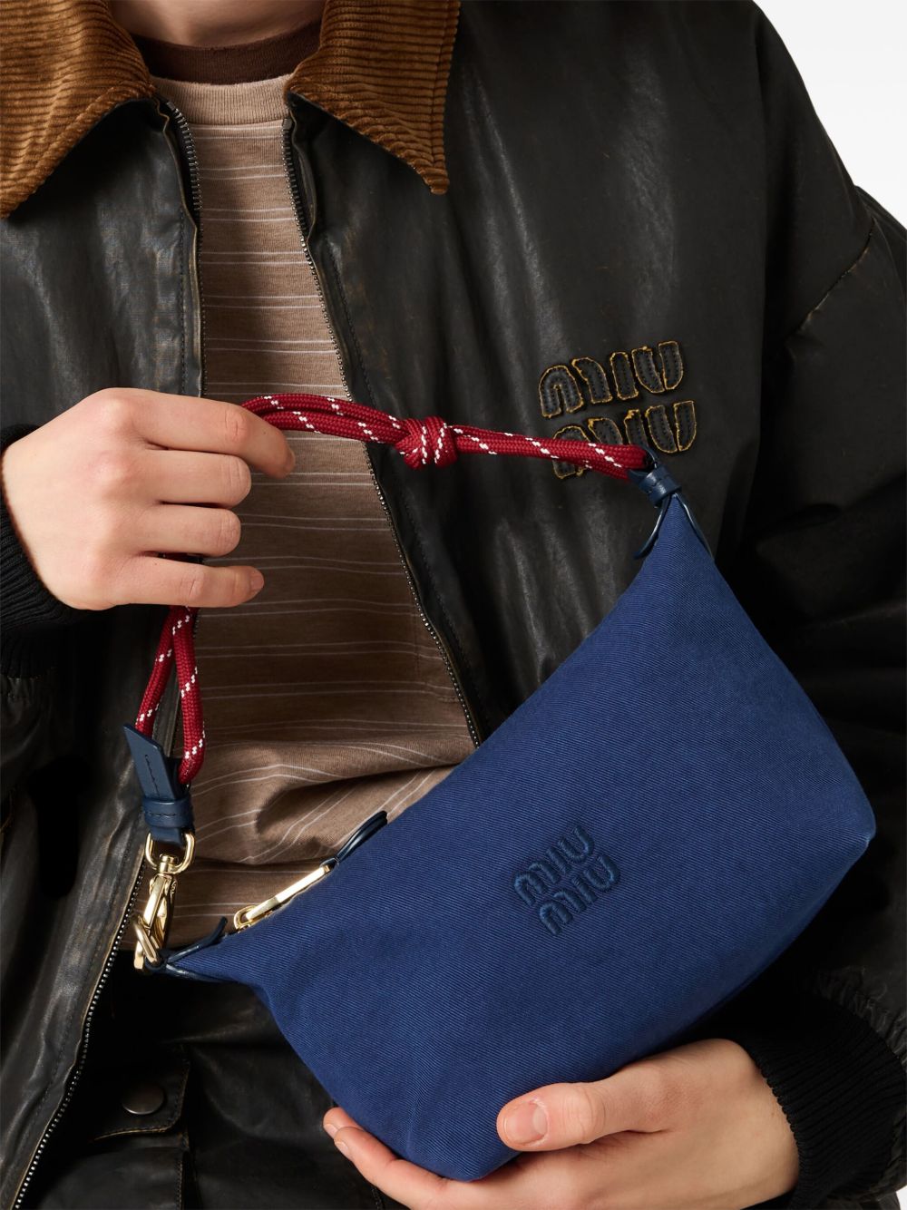 Miu Miu Gabardine mini-tas - Blauw