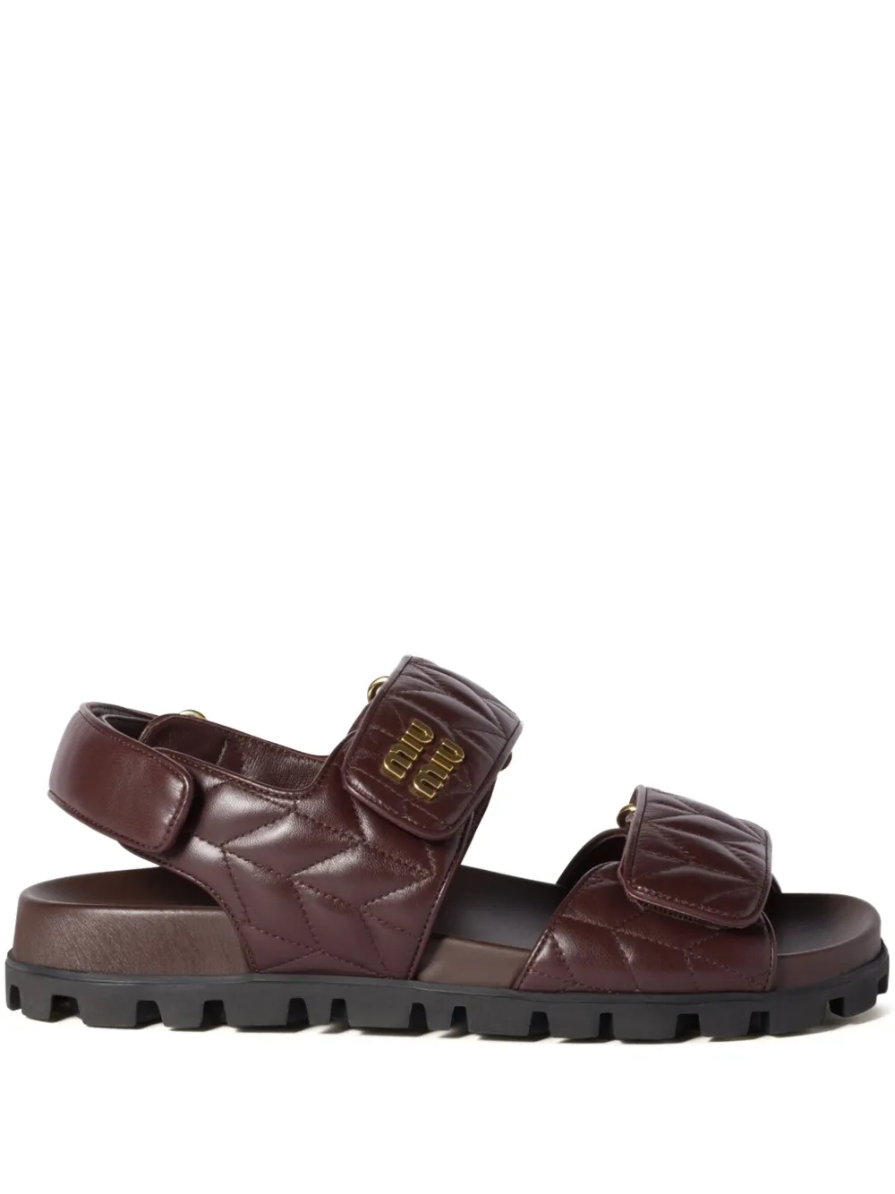 Miu Leren sandalen Bruin