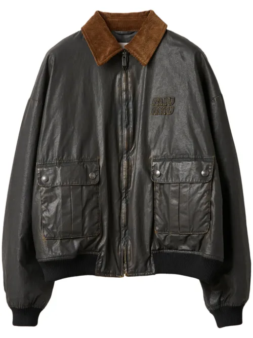 Veste bomber en popeline - Miu Miu - Modalova