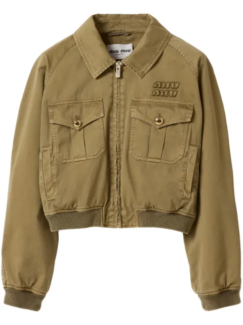 Miu Miu garment-dyed cotton bomber jacket