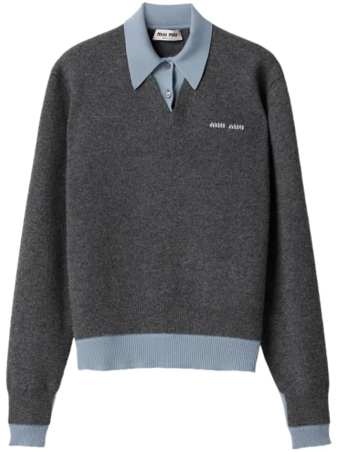 Miu Miu playera tipo polo a capas