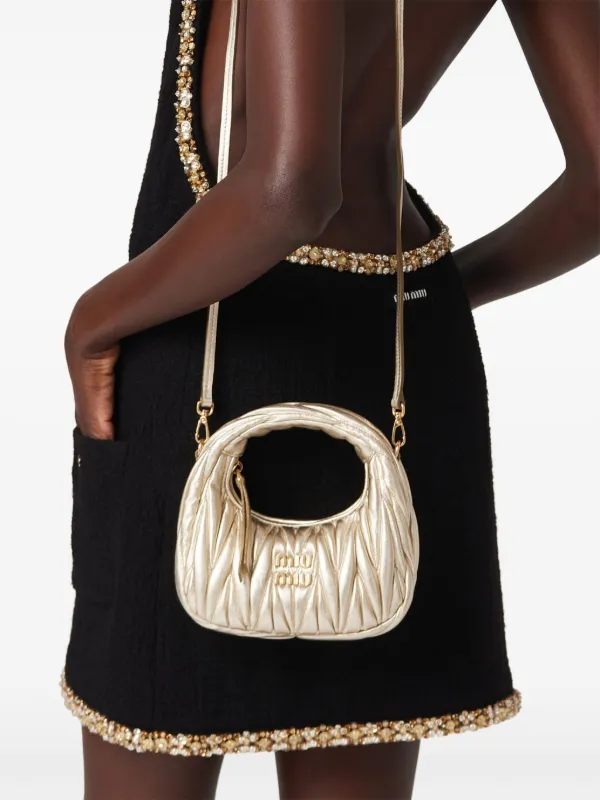 【MIU MIU】 Mini Miu Wonder Handbag Miu Miu Wander Mini Bag | Gold | FARFETCH
