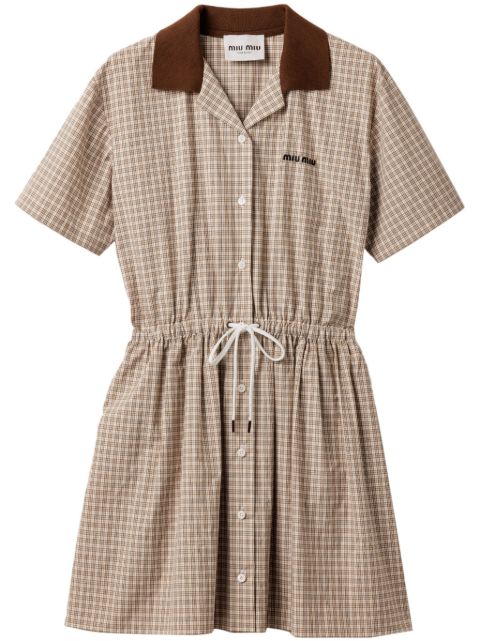 Miu Miu checked mini dress