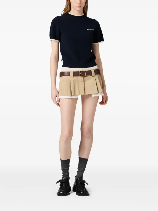 Miu Miu クルーネック Tシャツ | ブルー | FARFETCH JP