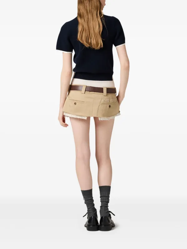 Miu Miu crew-neck T-shirt | Blue | FARFETCH