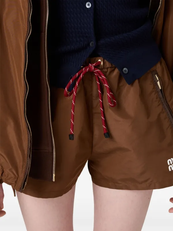 Miu Miu technical-fabric Shorts | Brown | FARFETCH JO