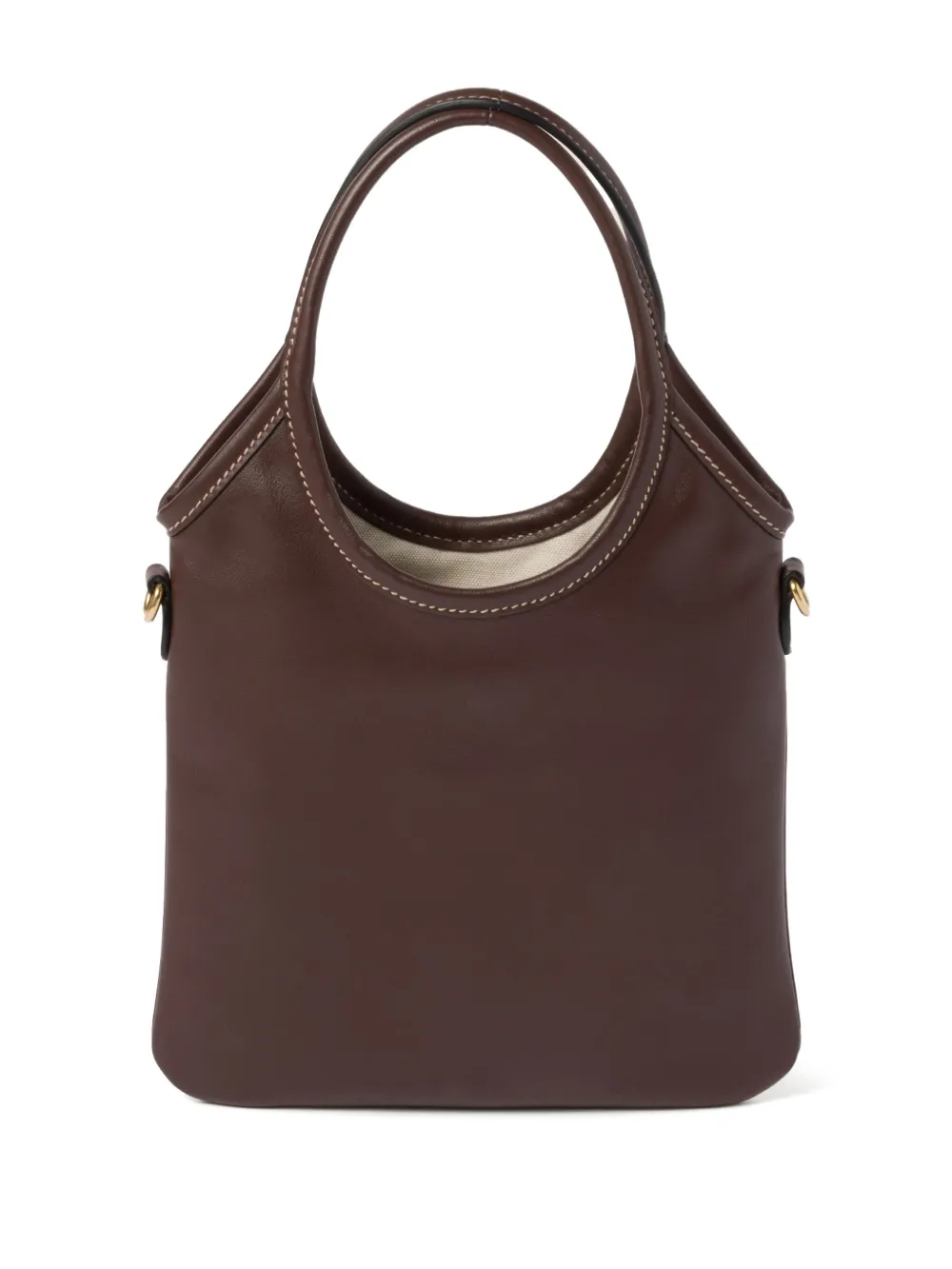 Miu Ivy leren shopper Bruin