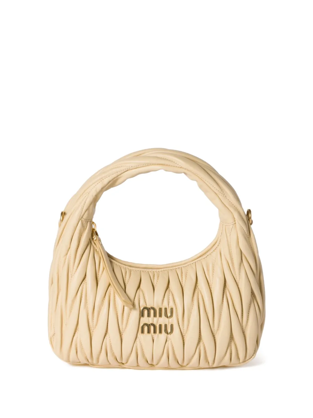 Miu Wander matelassé schoudertas Beige