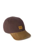 Miu Miu corduroy-panel baseball cap - Red