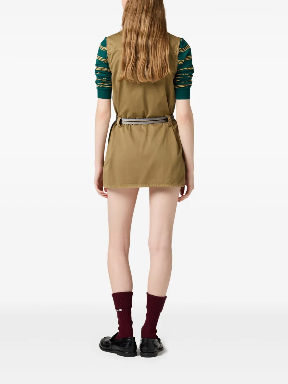 Miu Miu garment-dyed cotton mini dress