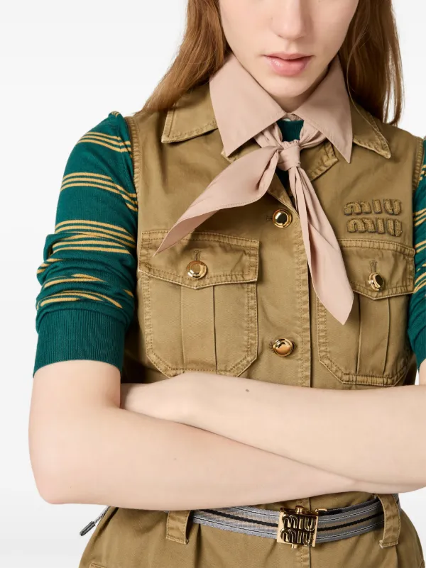 Miu Miu ガーメントダイ ドレス | グリーン | FARFETCH JP