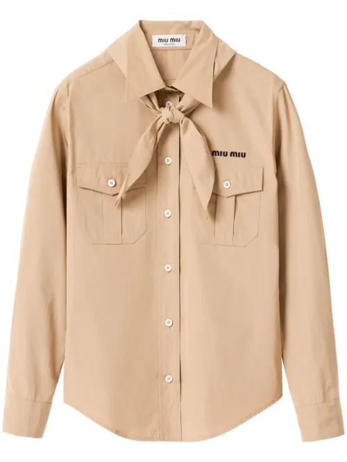 Chemise en popeline - Miu Miu - Modalova