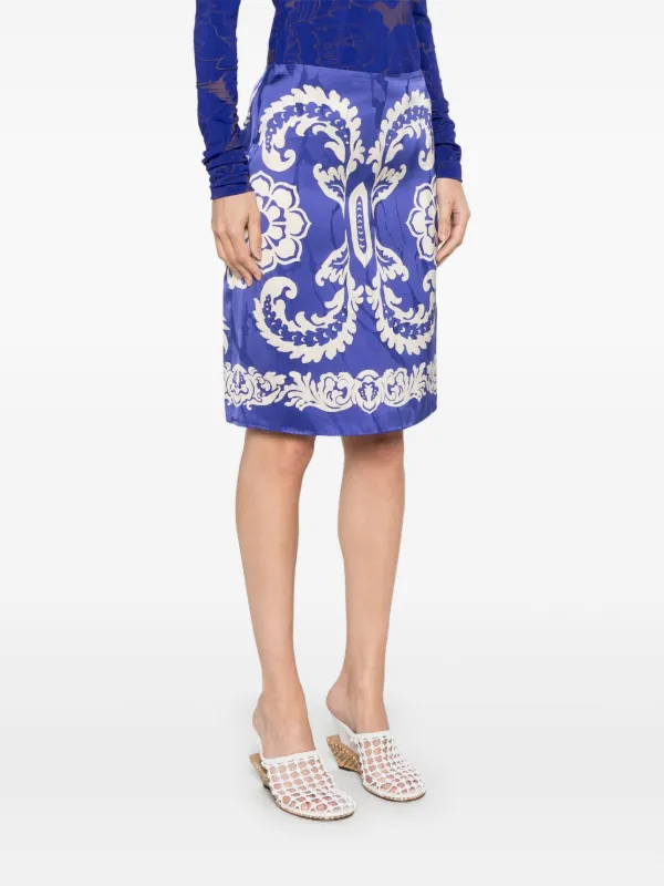 ETRO ペイズリー スカート ブルー ETRO ペイズリー ミニスカート | ブルー | FARFETCH JP