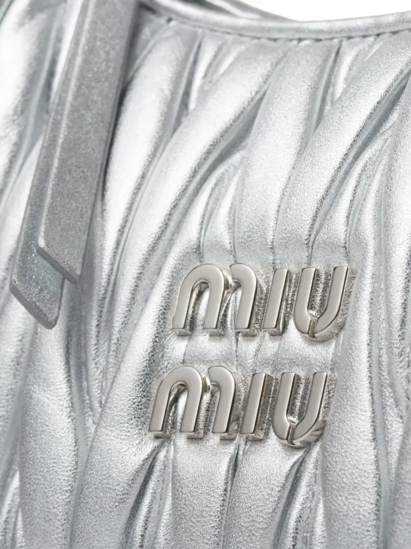 Miu Miu Wander Matelassé Tote Bag | Silver | FARFETCH