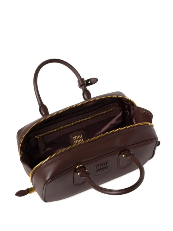 Miu Miu Arcadie レザー ハンドバッグ | ブラウン | FARFETCH JP