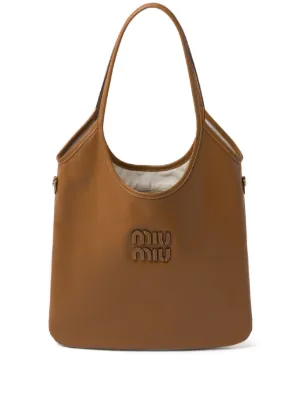 Miu Miu ミュウミュウ トートバッグ 大容量 ベロア ロゴ レザー