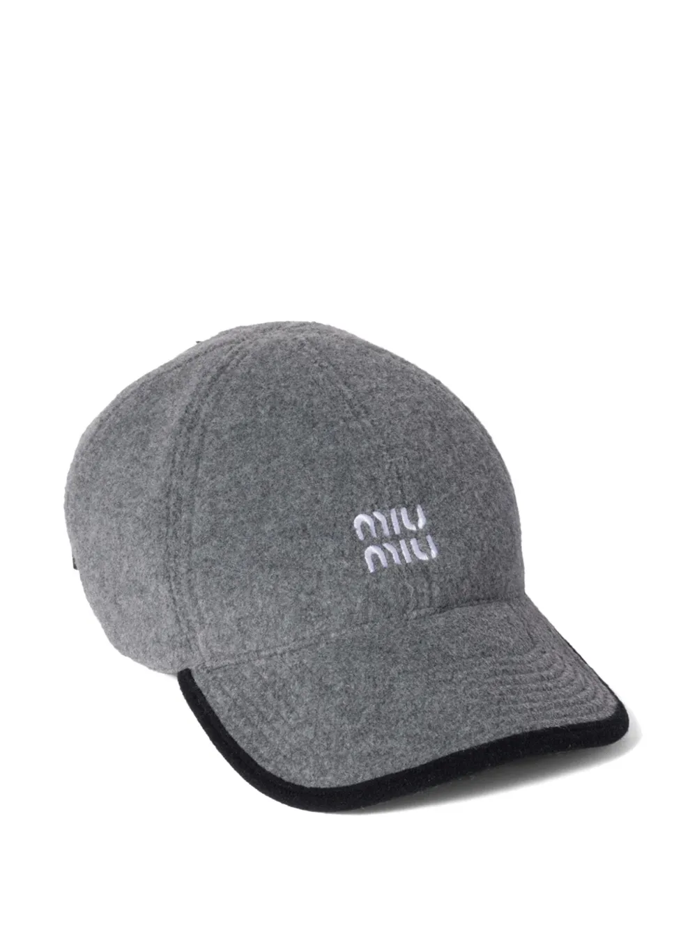 Miu Miu basebollkeps i fleece | grå | Image 1