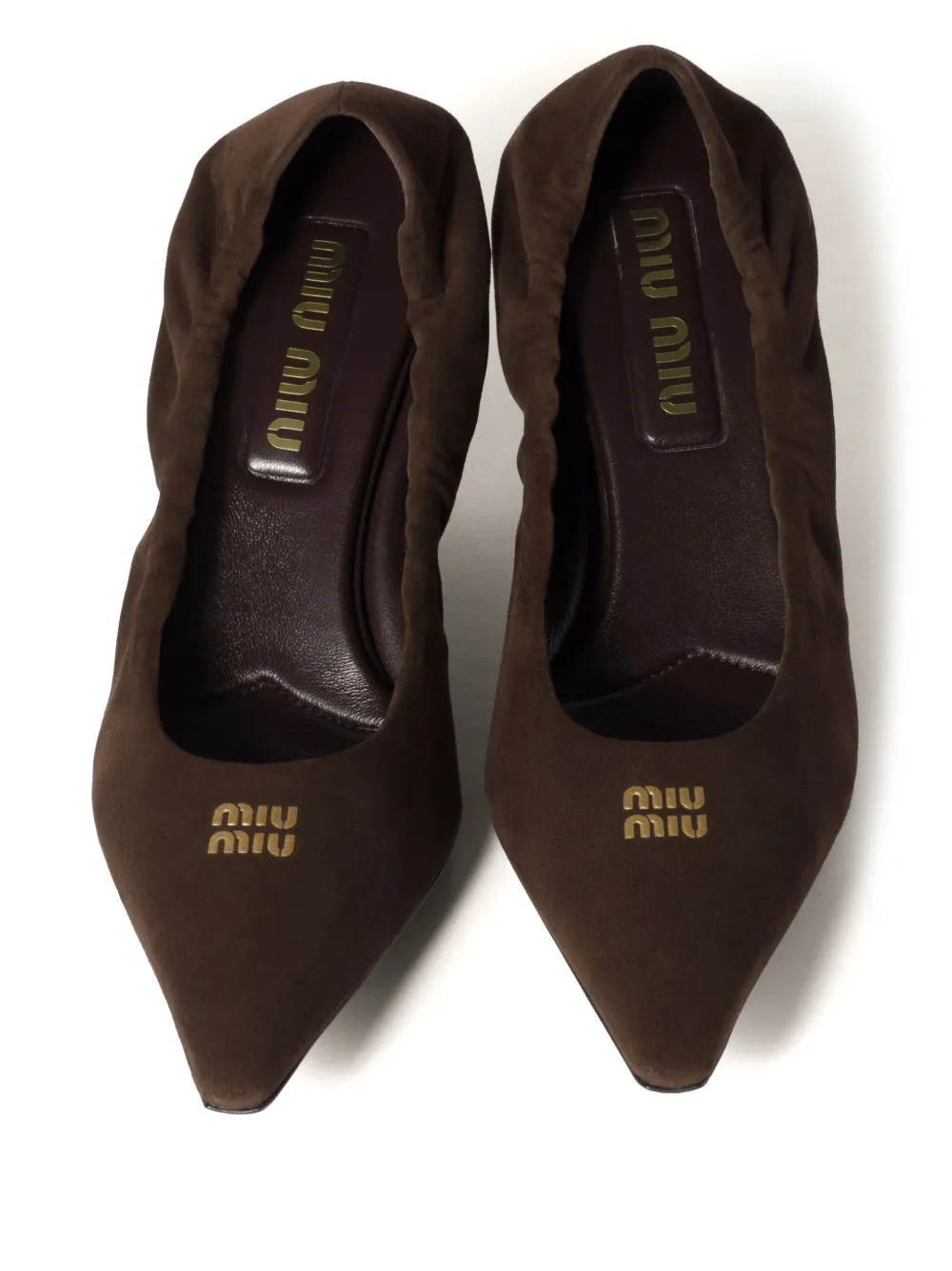 Miu Suède pumps Bruin