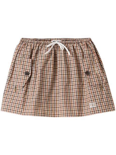 Miu Miu gingham-check mini skirt