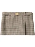 Miu Miu checked mini skirt - Brown