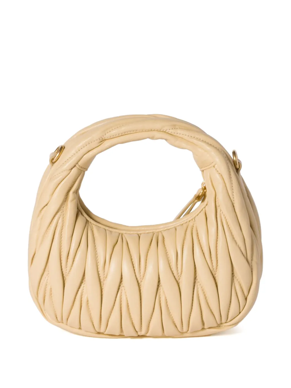 Miu Miu Matelasse Quilted Top Handle Hobo Bag In Nude