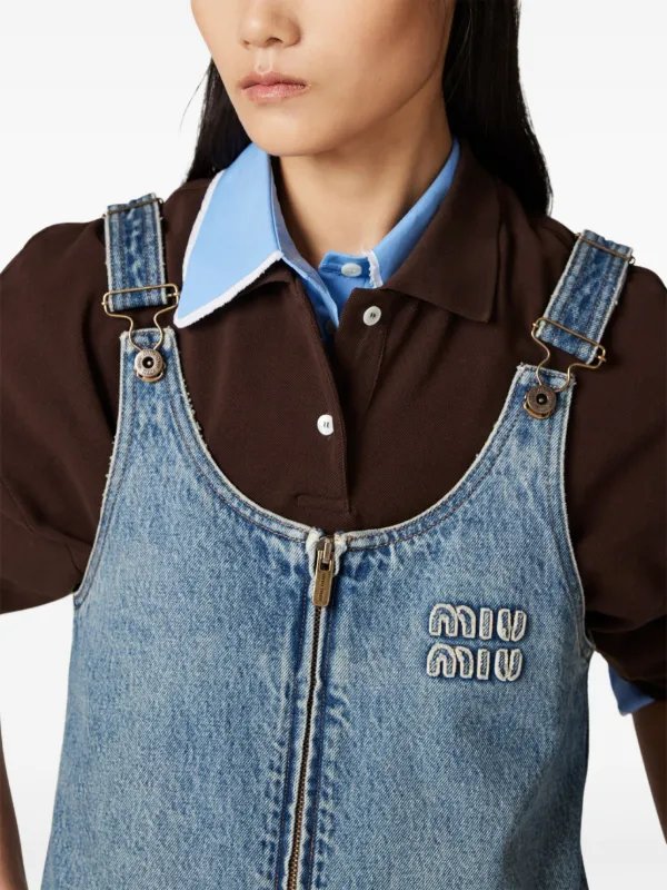 ワンピース MIU MIU Denim mini dress Miu Miu Denim Mini Dress | Blue | FARFETCH