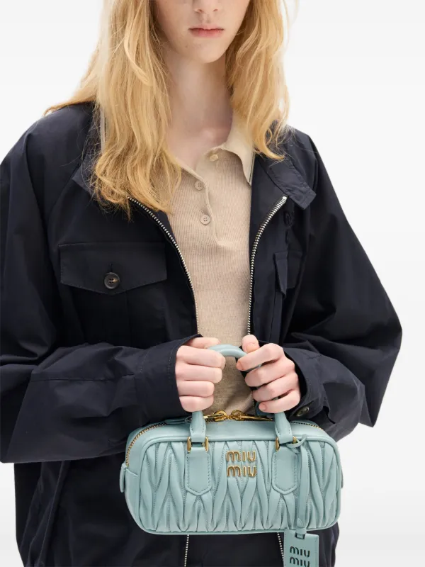 Miu Miu Arcadie Matelassé Tote Bag | Green | FARFETCH CA