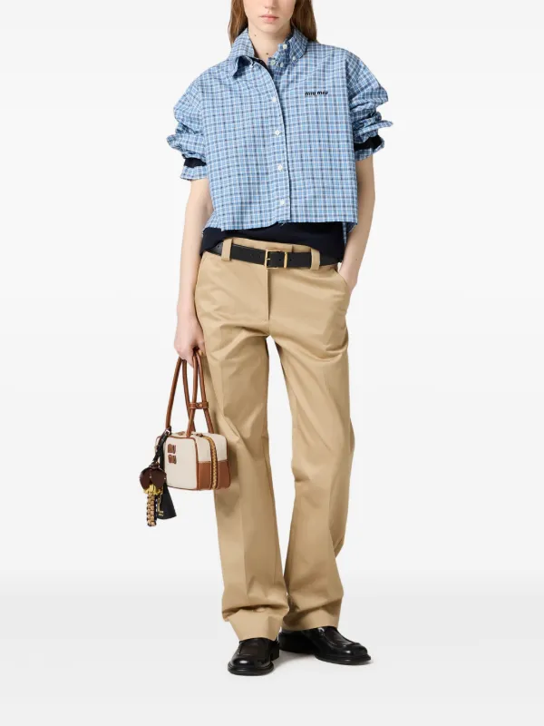 【miu miu】Checked poplin shirt チェック柄 ポプリン シャツ miu miu】Checked poplin shirt チェック柄 ポプリン シャツ