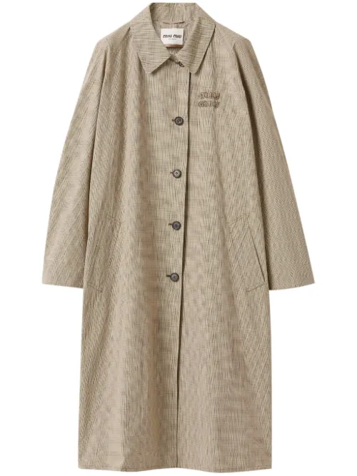 Miu Miu trench à patch logo - Vert - Miu Miu - Modalova