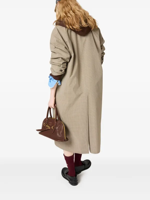 Miu Miu logo-patch Trench Coat | Green | FARFETCH