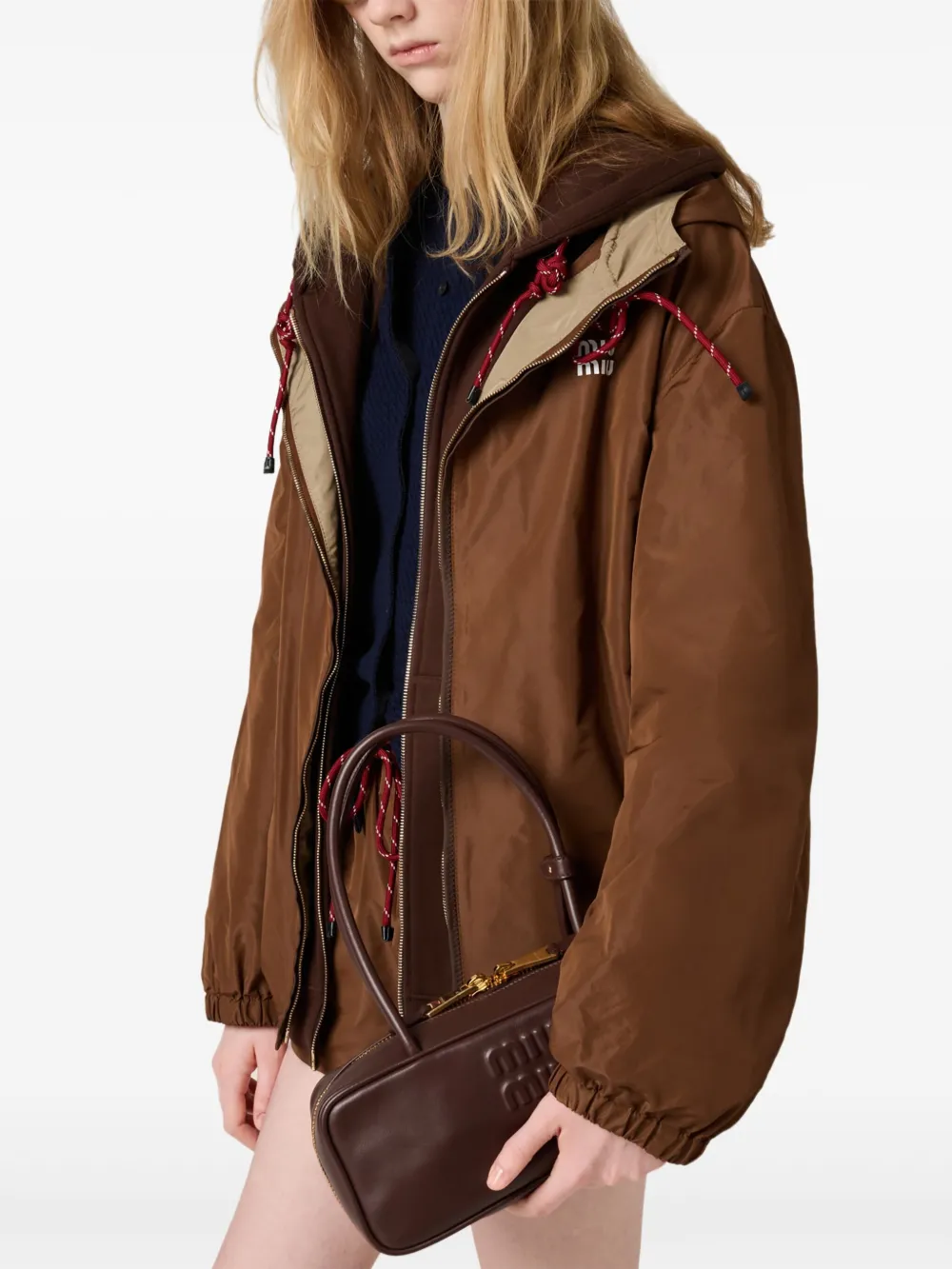 Miu Beau schoudertas Bruin