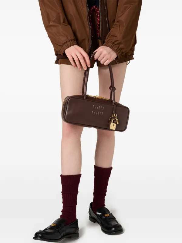 3色) MiuMiu Beau マイクロ ショルダーバッグ Black Beau Leather Micro Bag | Miu Miu