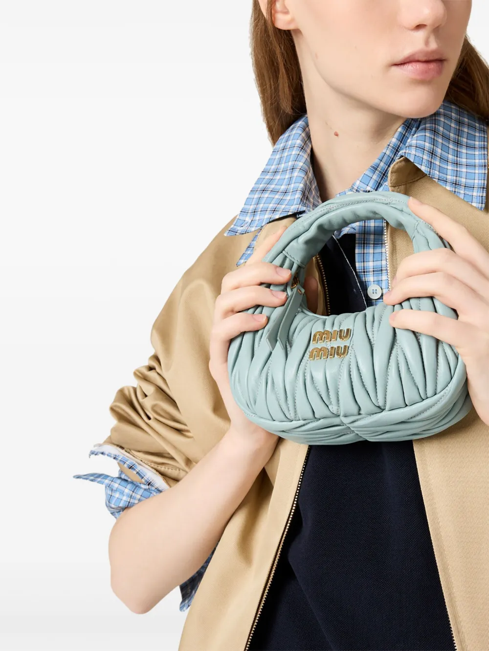 Miu Miu Wander Hobo Bag In Grün